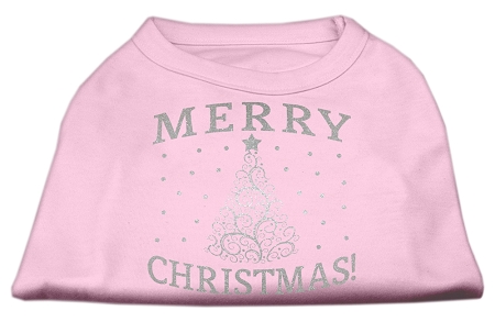 Shimmer Christmas Tree Pet Shirt Light Pink XS