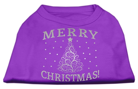 Shimmer Christmas Tree Pet Shirt Purple XXL