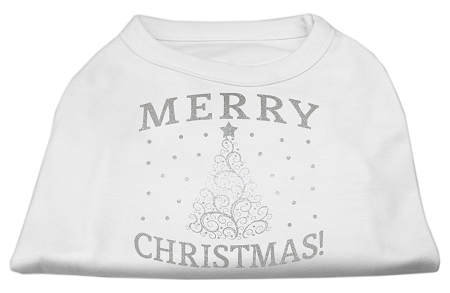 Shimmer Christmas Tree Pet Shirt White XS