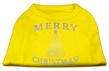 Shimmer Christmas Tree Pet Shirt Yellow Sm