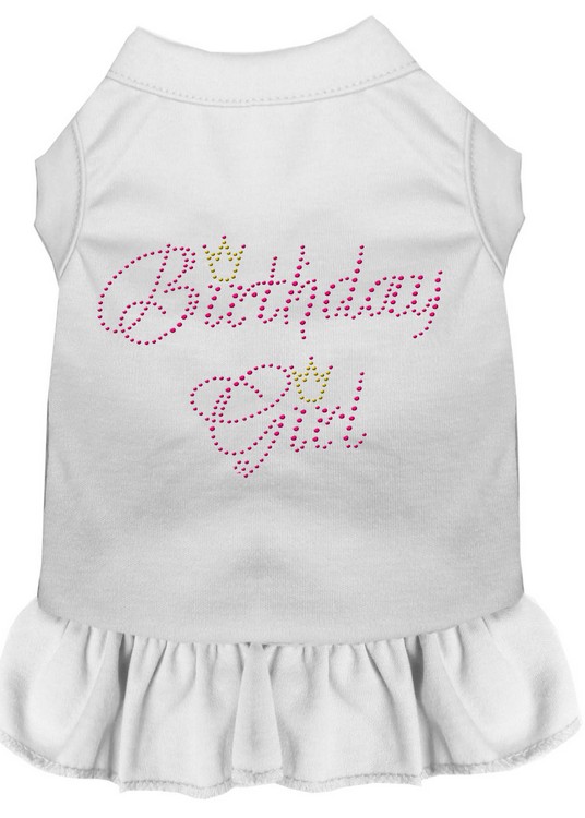 Birthday Girl Rhinestone Dress White XS