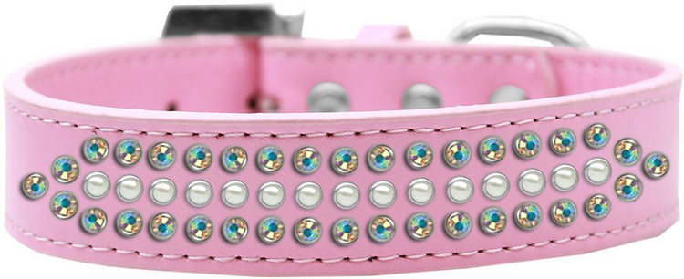 Ritz Pearl and AB Crystal Dog Collar Light Pink Size 20