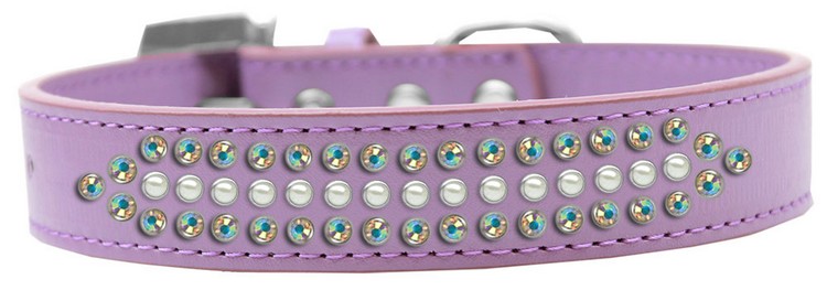 Ritz Pearl and AB Crystal Dog Collar Lavender Size 18