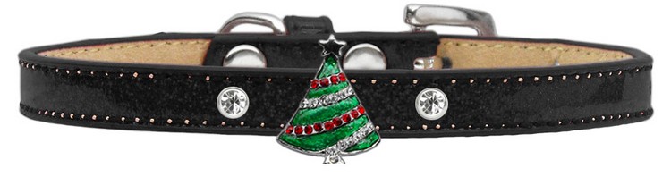 Holiday Charm Dog Collar Black Ice Cream Size 12 Christmas Tree