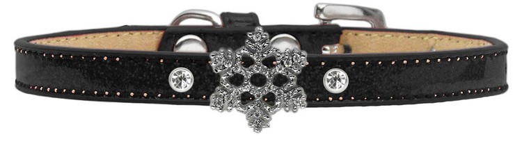 Holiday Charm Dog Collar Black Ice Cream Size 8 Snowflake