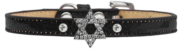 Holiday Charm Dog Collar Black Ice Cream Size 14 Star Of David