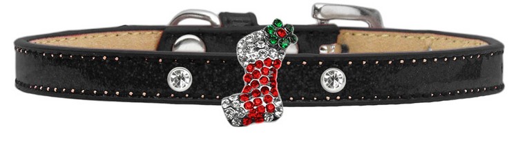 Holiday Charm Dog Collar Black Ice Cream Size 14 Red Stocking