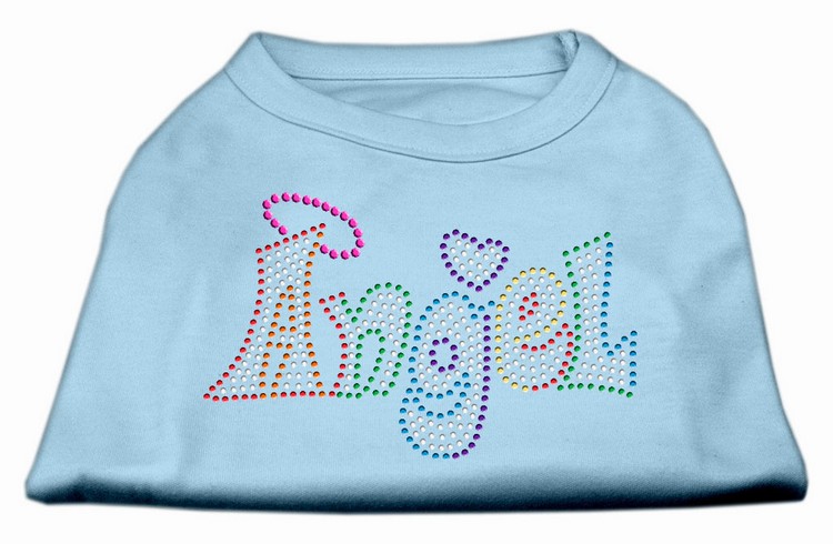 Technicolor Angel Rhinestone Pet Shirt Baby Blue Lg