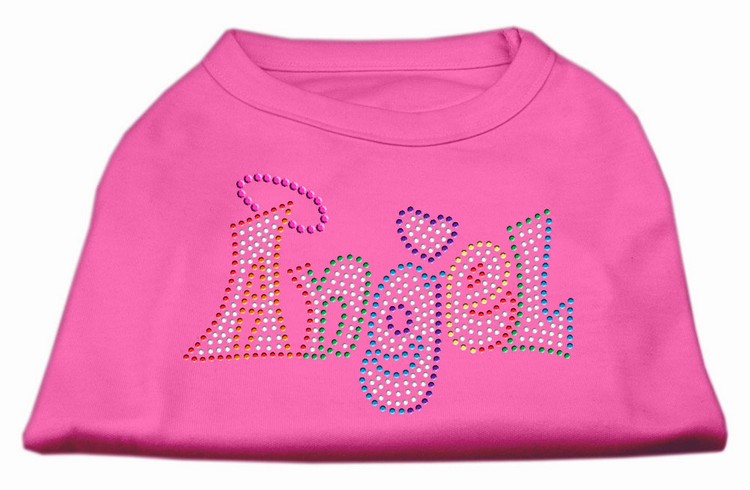 Technicolor Angel Rhinestone Pet Shirt Bright Pink XS