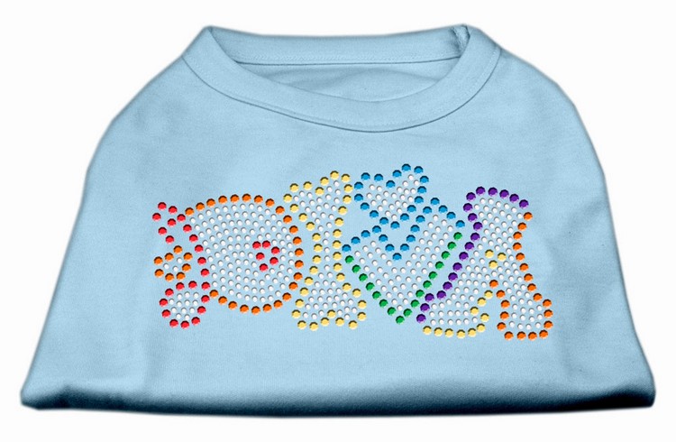 Technicolor Diva Rhinestone Pet Shirt Baby Blue XS