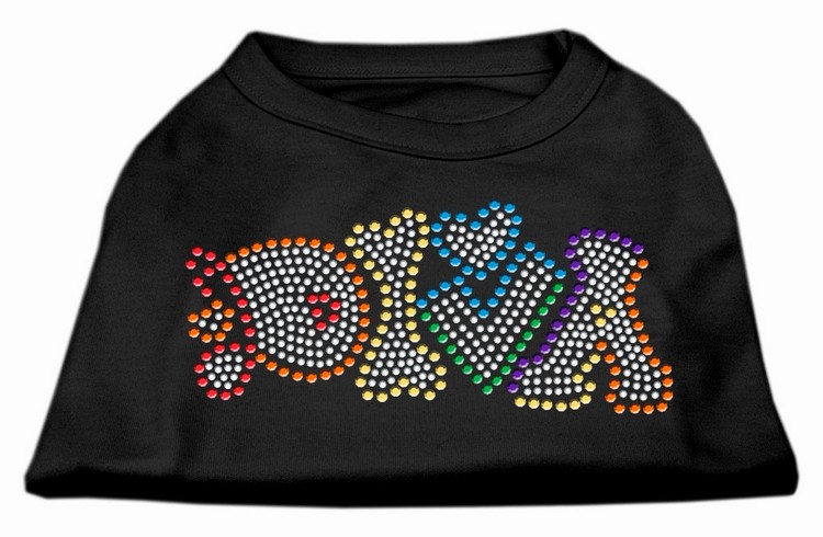 Technicolor Diva Rhinestone Pet Shirt Black Sm