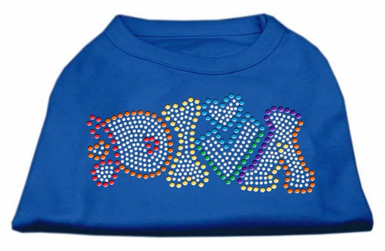 Technicolor Diva Rhinestone Pet Shirt Blue XL