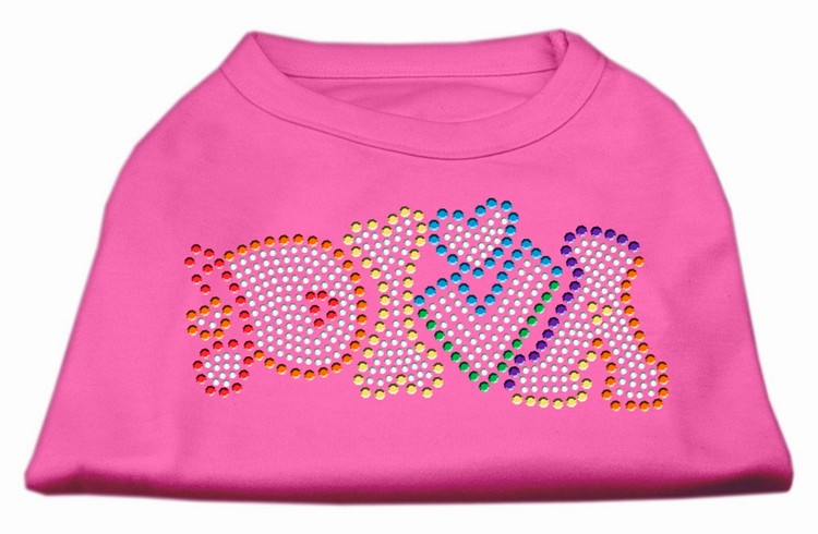 Technicolor Diva Rhinestone Pet Shirt Bright Pink XS