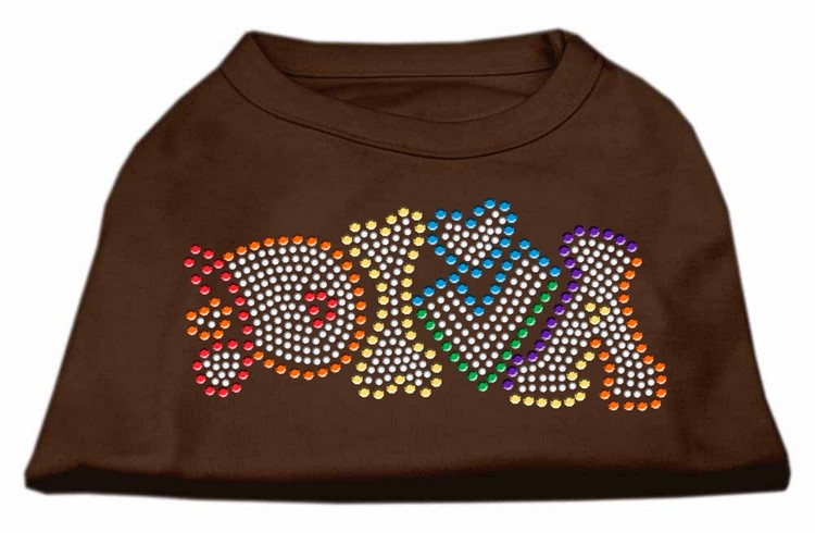 Technicolor Diva Rhinestone Pet Shirt Brown Med