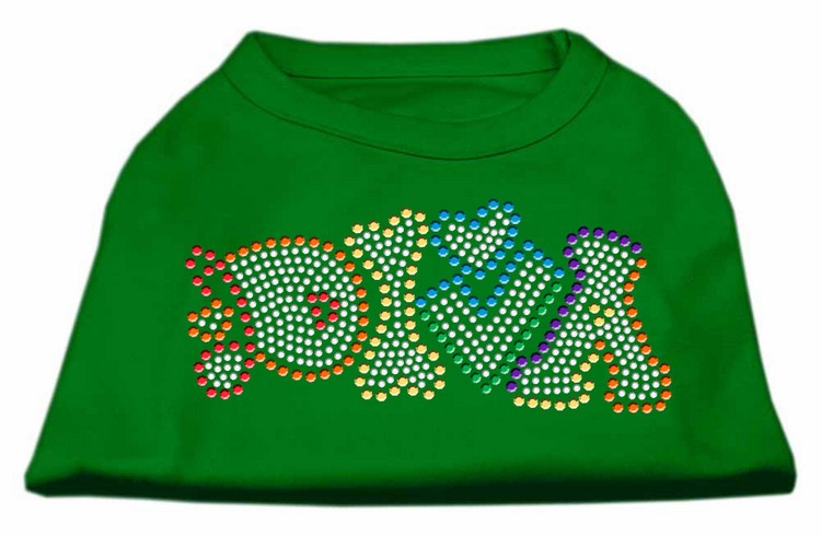 Technicolor Diva Rhinestone Pet Shirt Emerald Green Lg