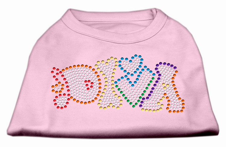 Technicolor Diva Rhinestone Pet Shirt Light Pink XS