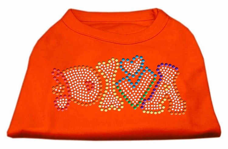 Technicolor Diva Rhinestone Pet Shirt Orange Med