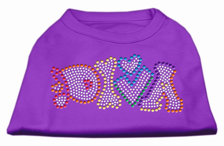 Technicolor Diva Rhinestone Pet Shirt Purple Med