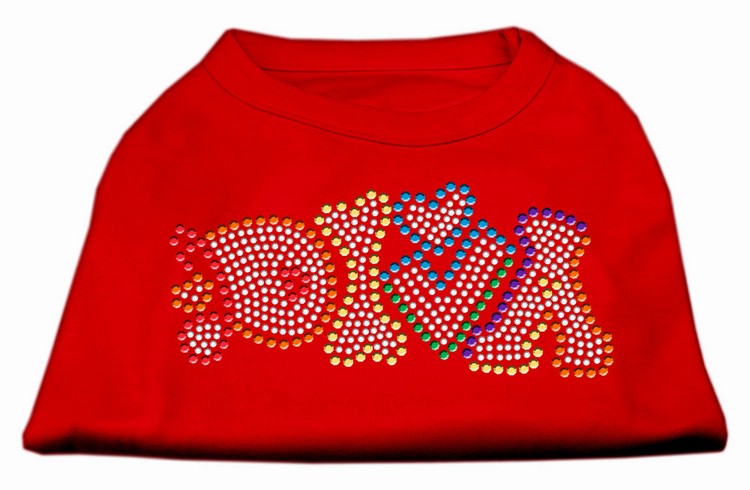 Technicolor Diva Rhinestone Pet Shirt Red Lg