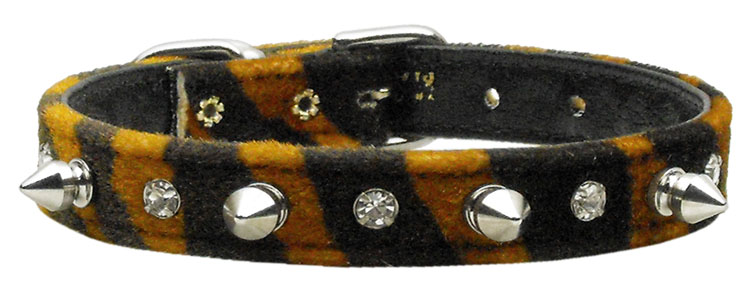 Animal Print Crystal and Spike Collars Tiger 12