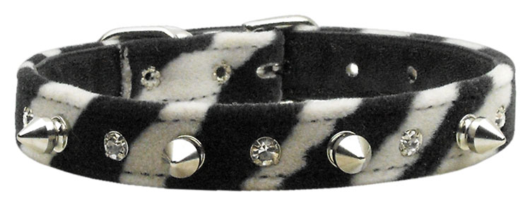 Animal Print Crystal and Spike Collars Zebra 14