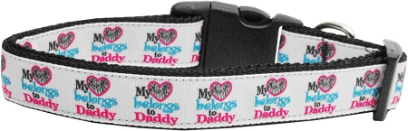 My Heart Belongs to Daddy Nylon Dog Collar XS