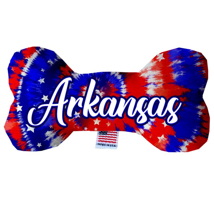Arkansas Patriotic Tie Dye Bone Dog Toy