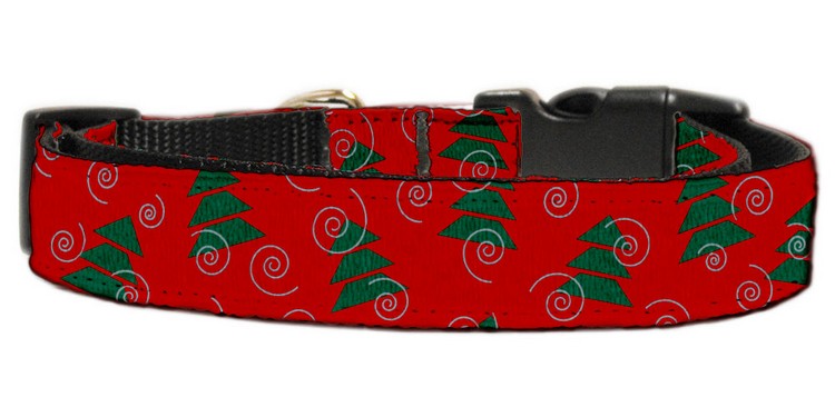 Christmas Trees Nylon Dog Collar XL