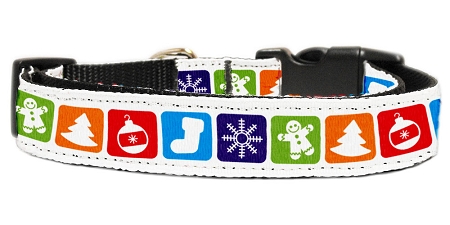 Classic Christmas Nylon Dog Collar XL