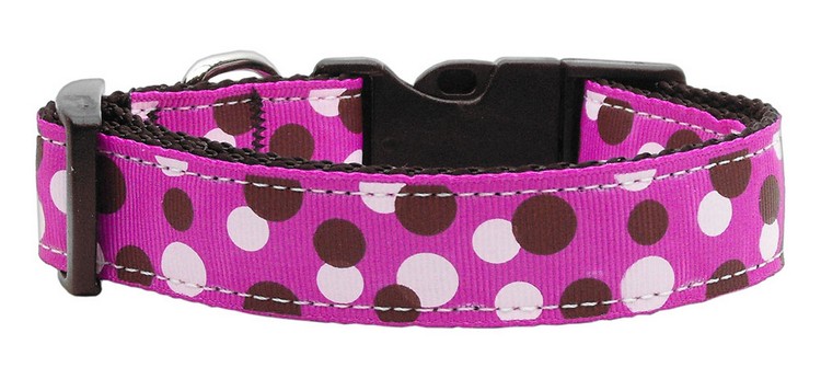 Confetti Dots Nylon Collar Fuchsia Medium