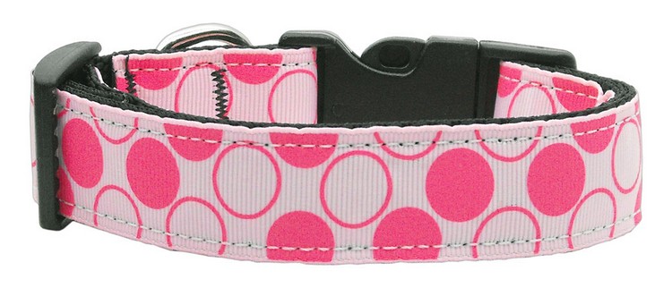 Diagonal Dots Nylon Collar Light Pink Medium