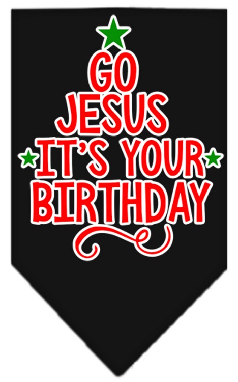 Go Jesus Screen Print Bandana Black Small