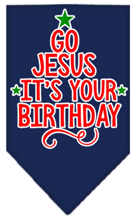 Go Jesus Screen Print Bandana Navy Blue large