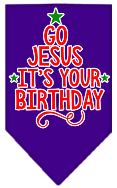 Go Jesus Screen Print Bandana Purple Small