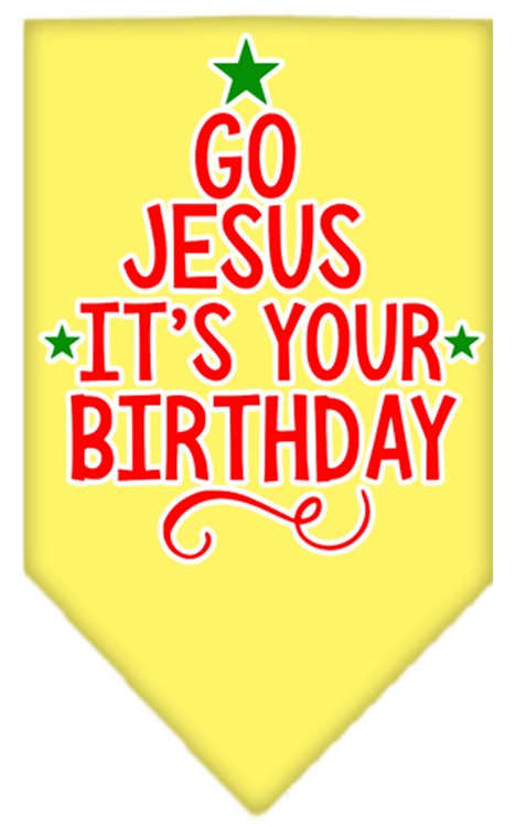 Go Jesus Screen Print Bandana Yellow Large