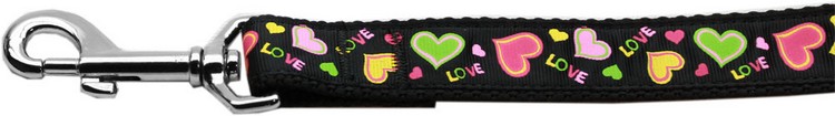 Neon Love Nylon Dog Leash 5/8 inch wide 6ft Long