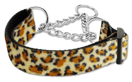 Animal Print Martingale Nylon Dog Collar Jaguar