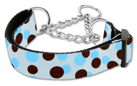 Confetti Dots Nylon Collar Martingale Baby Blue Medium