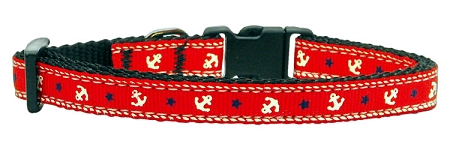 Anchors Nylon Ribbon Collar Red X-Small