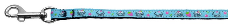 Cupcakes Nylon Ribbon Leash Baby Blue 3/8 wide 6ft Long