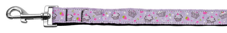 Cupcakes Nylon Ribbon Leash Purple 1 inch wide 4ft Long