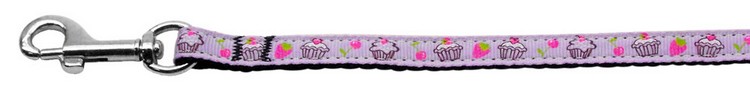 Cupcakes Nylon Ribbon Leash Purple 3/8 wide 6ft Long