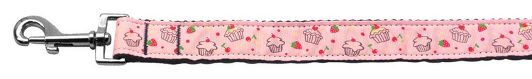 Cupcakes Nylon Ribbon Leash Light Pink 1 inch wide 4ft Long