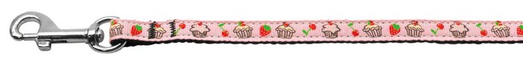 Cupcakes Nylon Ribbon Leash Light Pink 3/8 inch wide 4ft Long