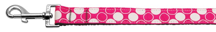 Diagonal Dots Nylon Collar Bright Pink 1 wide 4ft Lsh