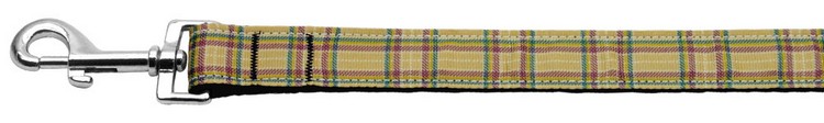 Plaid Nylon Collar Khaki 1 wide 4ft Lsh