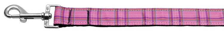 Plaid Nylon Collar Pink 1 wide 4ft Lsh