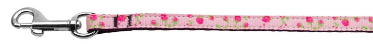 Roses Nylon Ribbon Leash Light Pink 3/8 inch wide 4ft Long