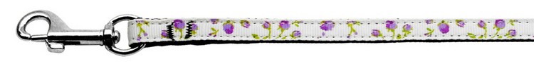 Roses Nylon Ribbon Leash Purple 3/8 wide 6ft Long