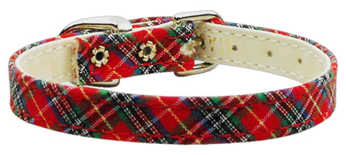 3/8" Plaid Plain Collars Red 8